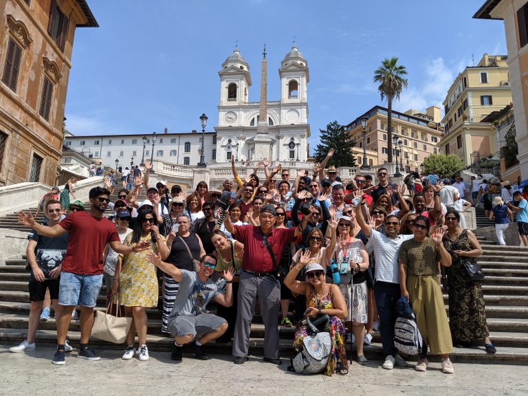 group travel tour group exploring Europe