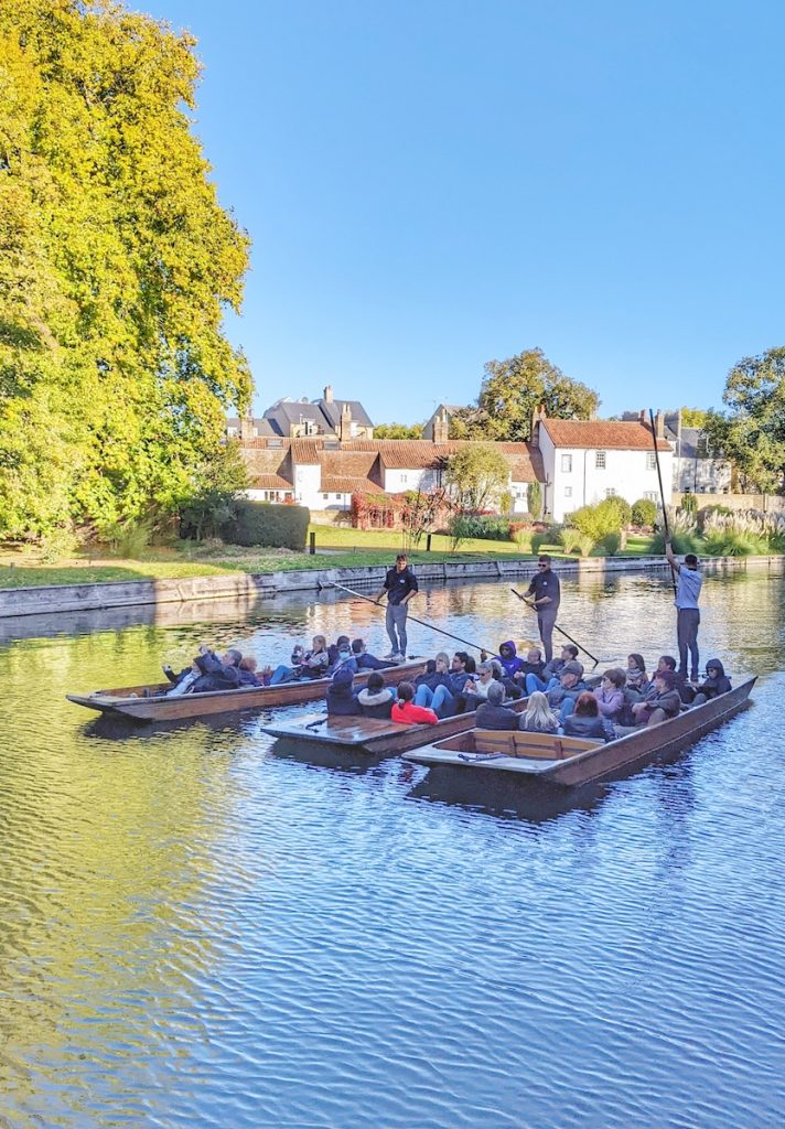 Best of UK & Ireland tour review - Expat Explore group enjoying Punting on the River Cam in Cambridge